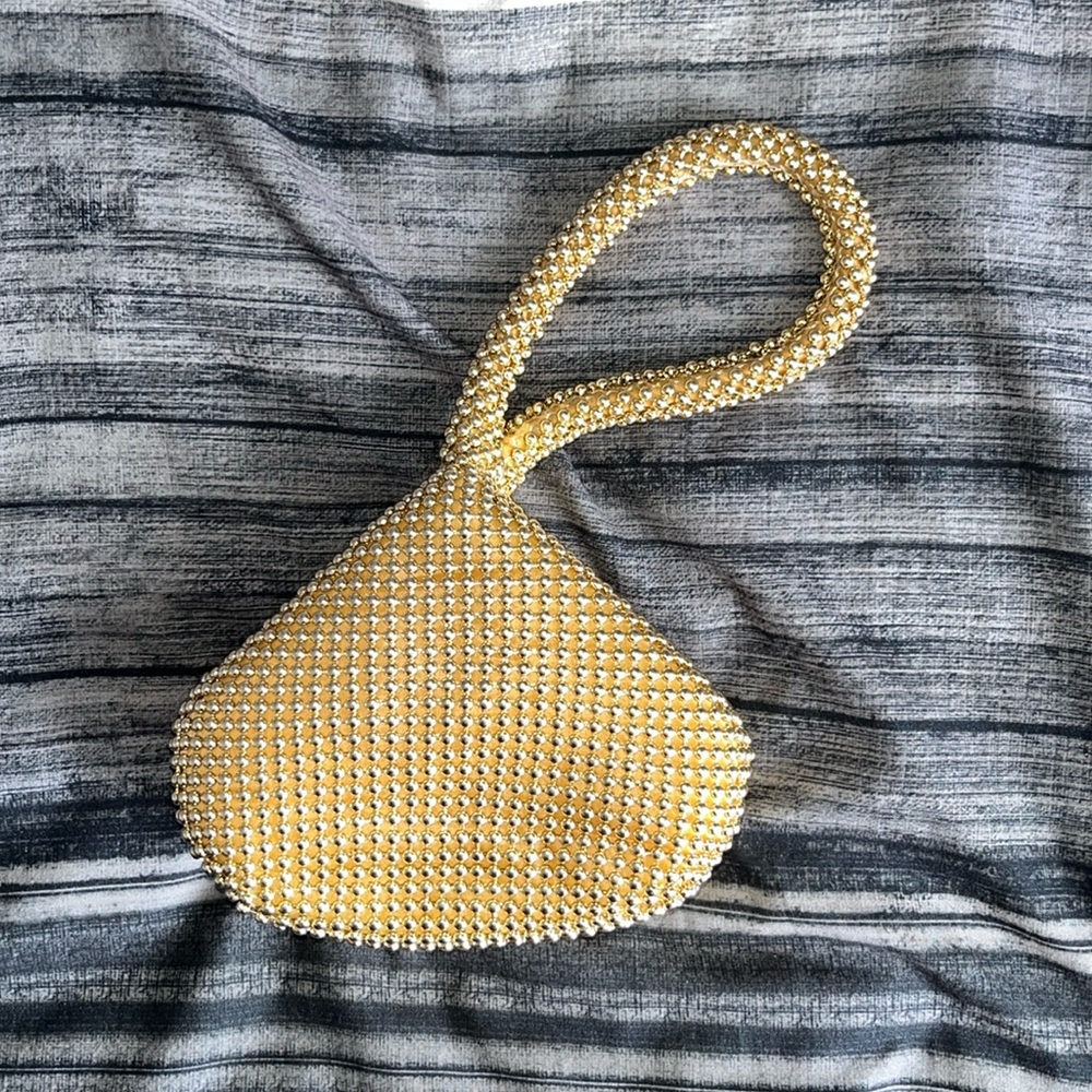 Gold beaded wristlet
